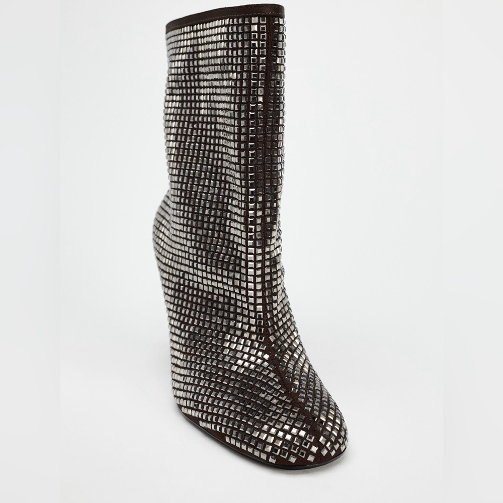 NWT ZARA RHINESTONE HEELED ANKLE BOOT - Picture 3 of 9